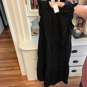 JCREW tiered midi dress w/ ruffle sleeves